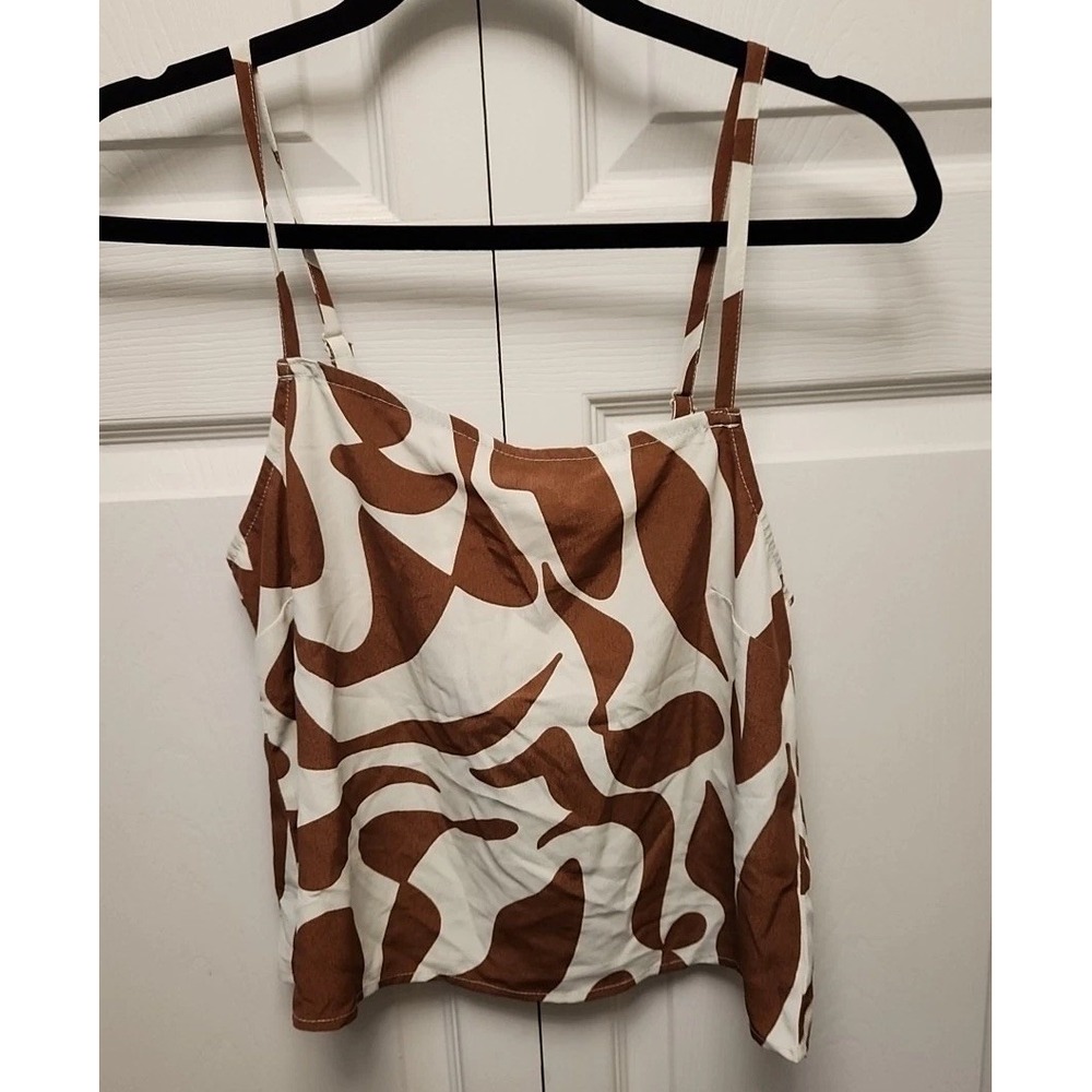 Sanctuary Printed Spaghetti-Strap Top Women's XS Lion River Straight Neckline
